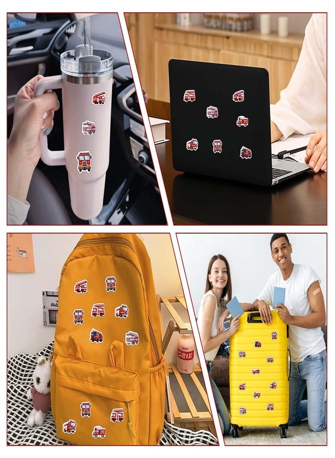 DOPENSPI 500PCS Fire Truck Stickers, Self Adhesive Waterproof Fire Car Engine Vehicles Sticker Firefighter Stickers Firetruck Sticker Roll Firefighting Party Favors for DIY Craft Reward Incentives - Image 4